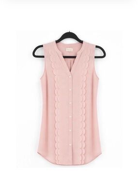 Anthropologie Brand Meadow Rue. Sleeveless Scallop-Trim. Blush Pink. Size 4